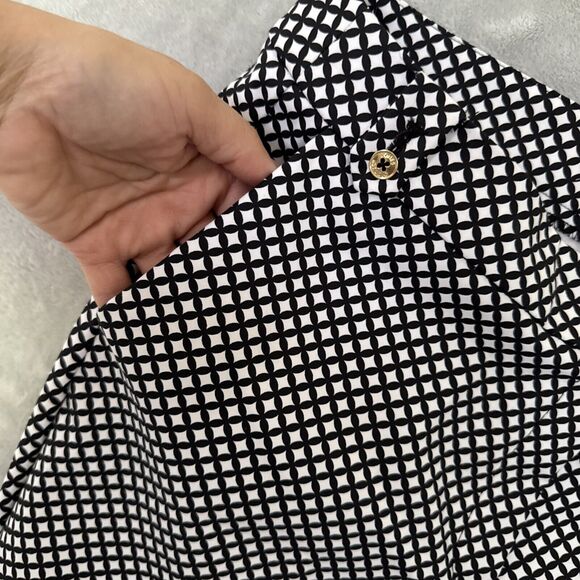 Women's Geometric Print Office Pants Stretch Black White Pockets Formal Size 6 - Picture 10 of 16